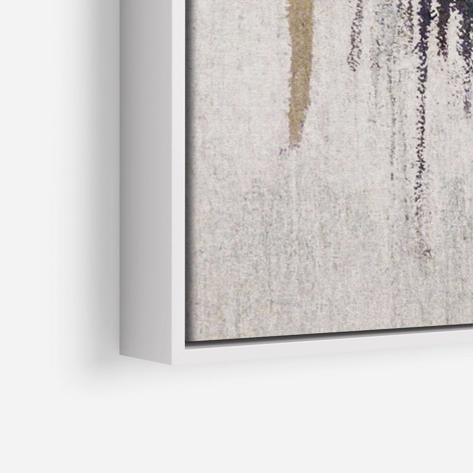 Obraz w ramie 80x120 - Odyseja w świetle i cieniu - abstrakcja, porysowana ściana - rama biała