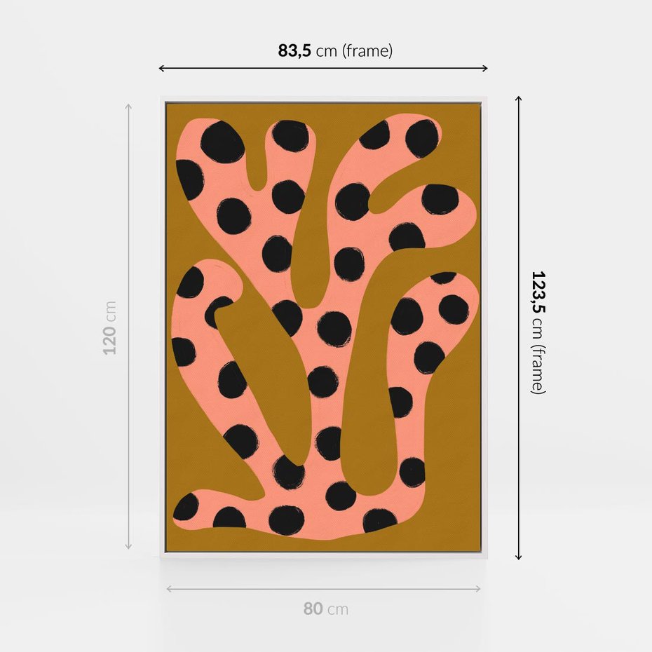 Obraz w ramie 80x120 - Rozkwitająca Wolność Boho - abstrakcyjne boho kształty, dziwne - rama biała