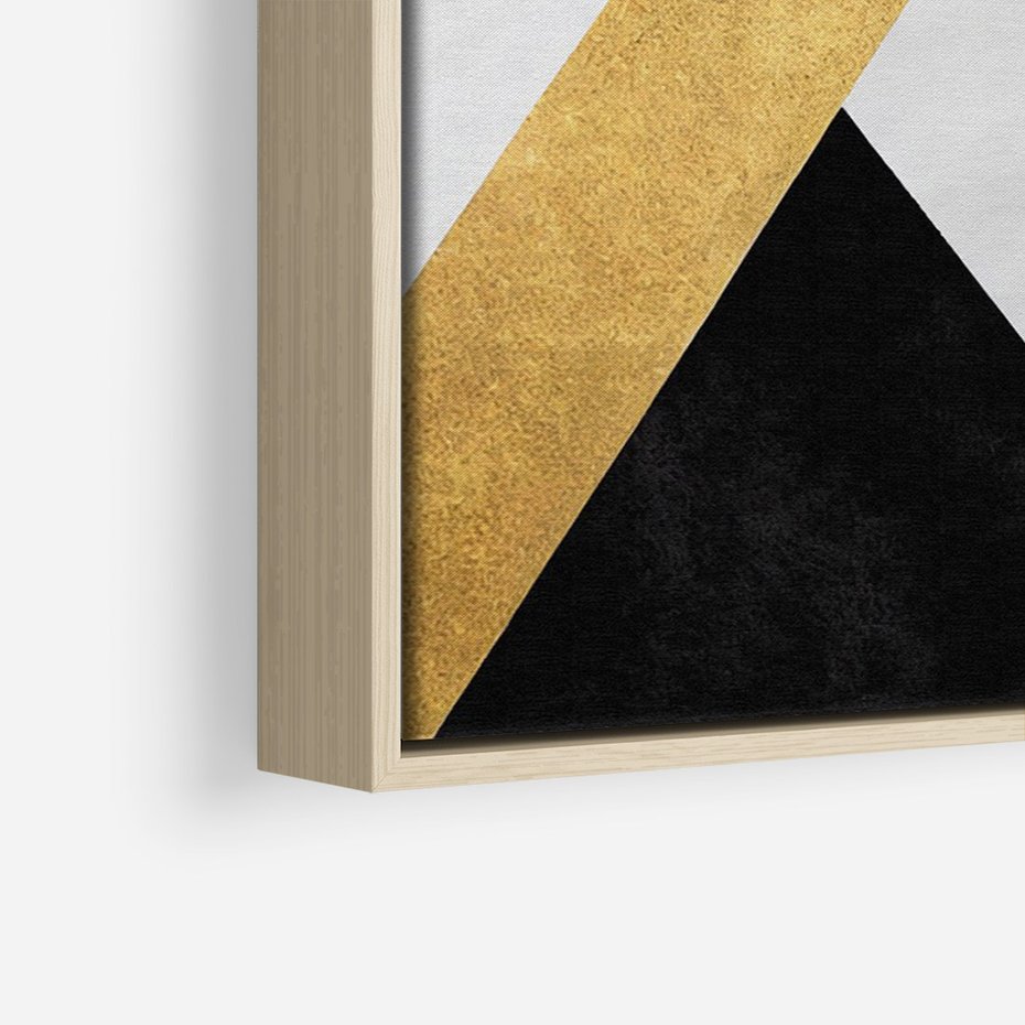 Obraz w ramie 50x70 - Pudrowe Abstrakcyjne Lustra - złote abstrakcyjne linie, szarość - rama drewno