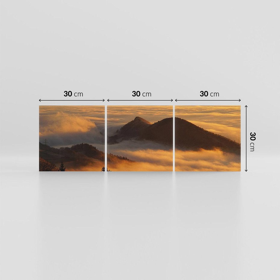 Obraz na płótnie 90x30 - Górzysty ukryty las - góry, las