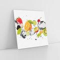 Obraz na płótnie 80x80 - Świeżość letnich owoców - woda, owoce