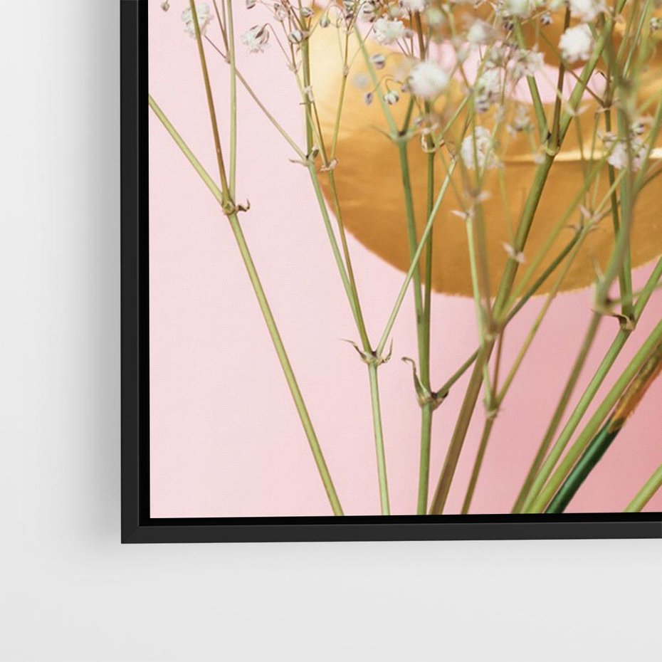 Obraz w ramie 100x70 - Blask Natury - złote, liście - rama czarna