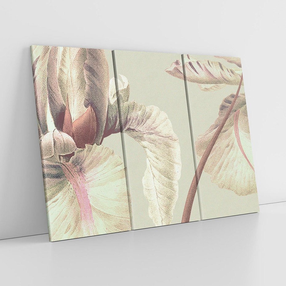 Obraz na płótnie 120x80 - Przenikanie światów barw - kwiaty vintage, tropikalne rośliny