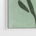 Obraz w ramie 70x100 - Objęcia Zieleni - zielona abstrakcja, zgaszona zieleń - rama biała