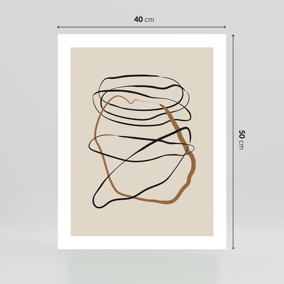 Plakat bez ramy 40x50 - Bezczasowe Kontury - abstrakcyjne linie, zaplątane