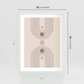 Plakat w ramie 30x40 - Zgeometryzowane Wizje - boho plakat, minimalizm - rama biała
