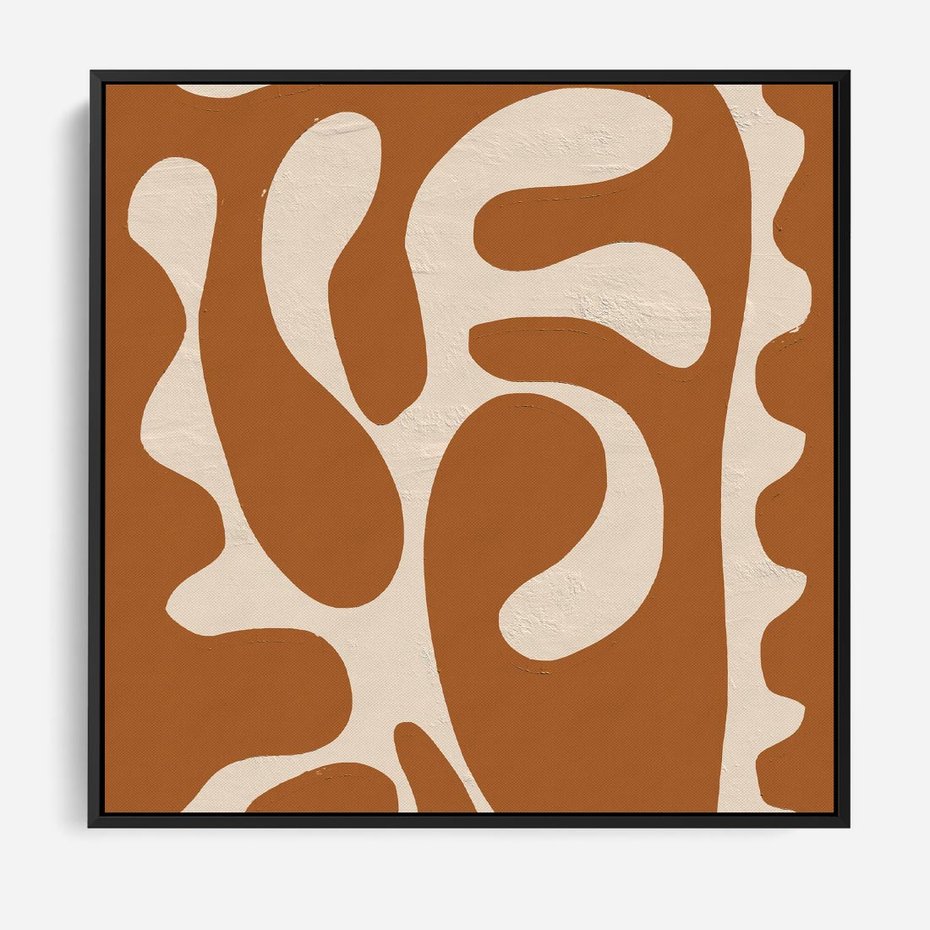 Obraz w ramie 50x50 - Wnętrza Akwarelowej Wyobraźni - abstrakcyjny obraz, plakat - rama czarna