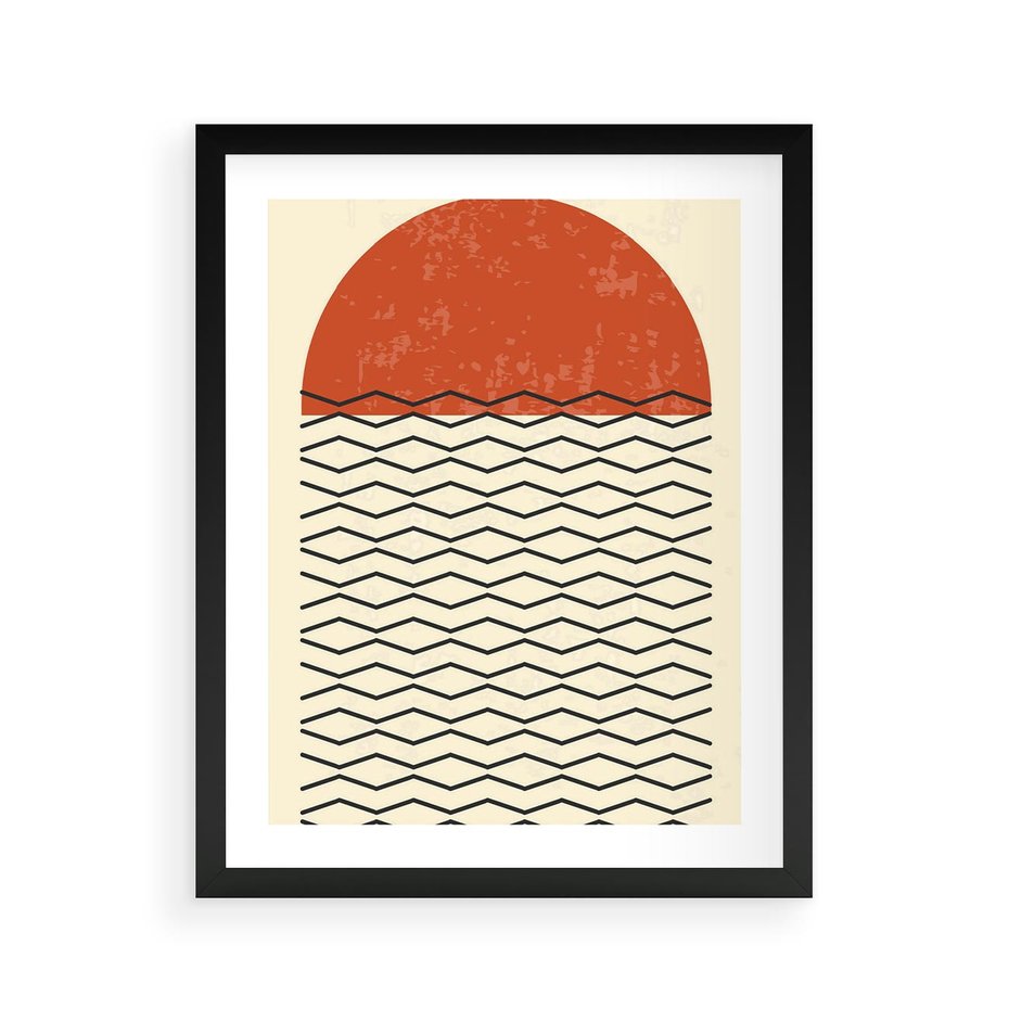 Plakat w ramie 40x50 - Abstrakcyjne Wzory na Plakacie - geometryczna sztuka, nowoczesny plakat - rama czarna