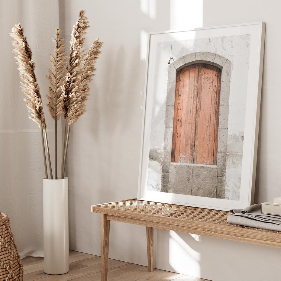 Plakat bez ramy 21x30 - Śródziemnomorskie Drzwi Czasu - fotografia starych drzwi, śródziemnomorska architektura