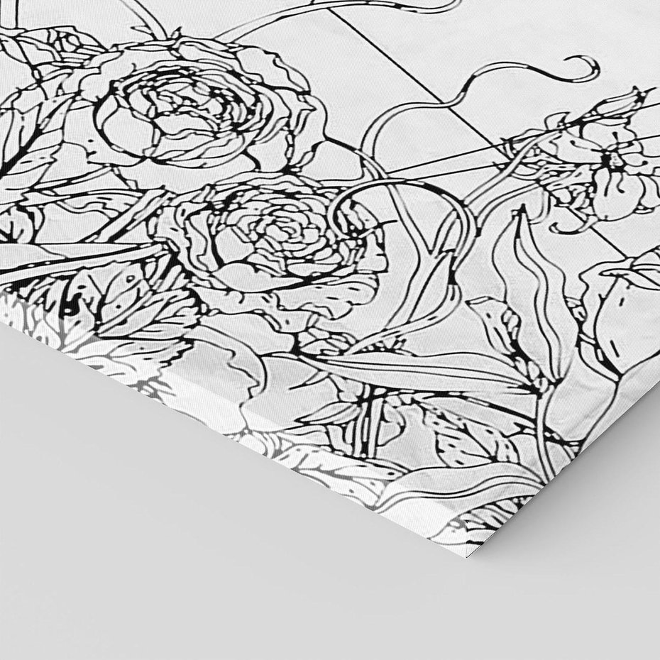 Obraz na płótnie 80x120 - Refleksje w martwym punkcie - graficzny szkic, kompozycja kwiatów