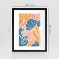Plakat w ramie 40x50 - Wibracje Kolorowych Wiatrów - kwiaty, pastelowe kolory - rama czarna