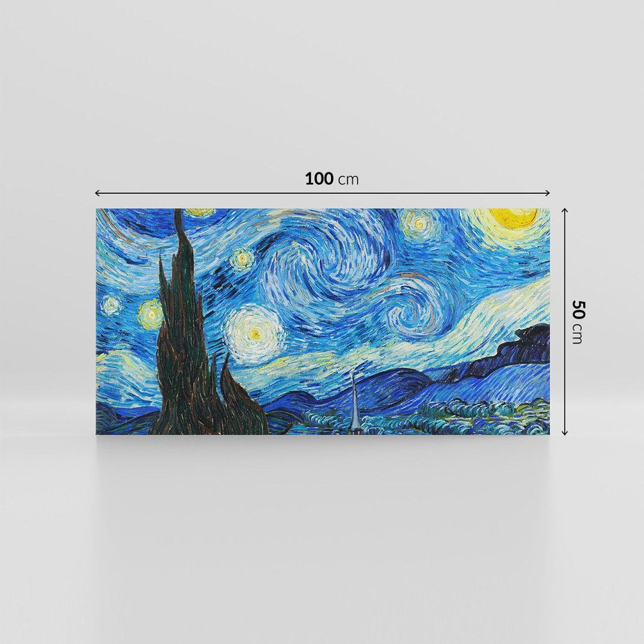 Obraz na płótnie 100x50 - "Gwiaździsta noc" (1889) Vincent van Gogh - Reprodukcja - reprodukcja, obraz na płótnie