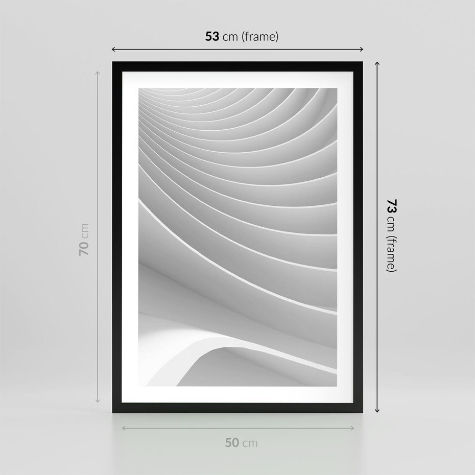 Plakat w ramie 50x70 - Geometryczna Harmonia - geometryczne, kształty - rama czarna