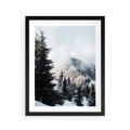 Plakat w ramie 40x50 - Góry, Las i Śnieg na Obrazie - góry, las - rama czarna