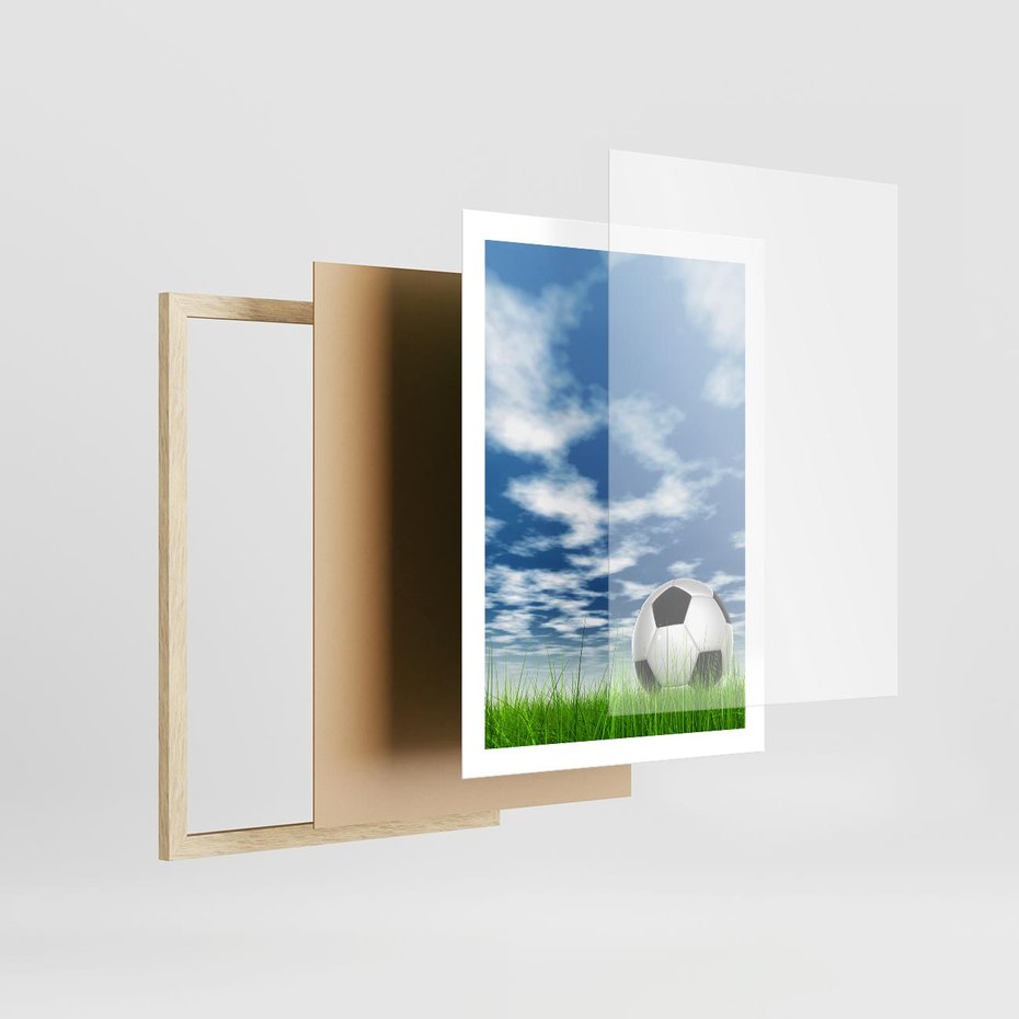 Plakat w ramie 50x70 - Piłkarska Pasja - piłka, nożna - rama drewno