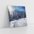 Obraz na płótnie 40x40 - Zimowe góry w lesie - góry, zima