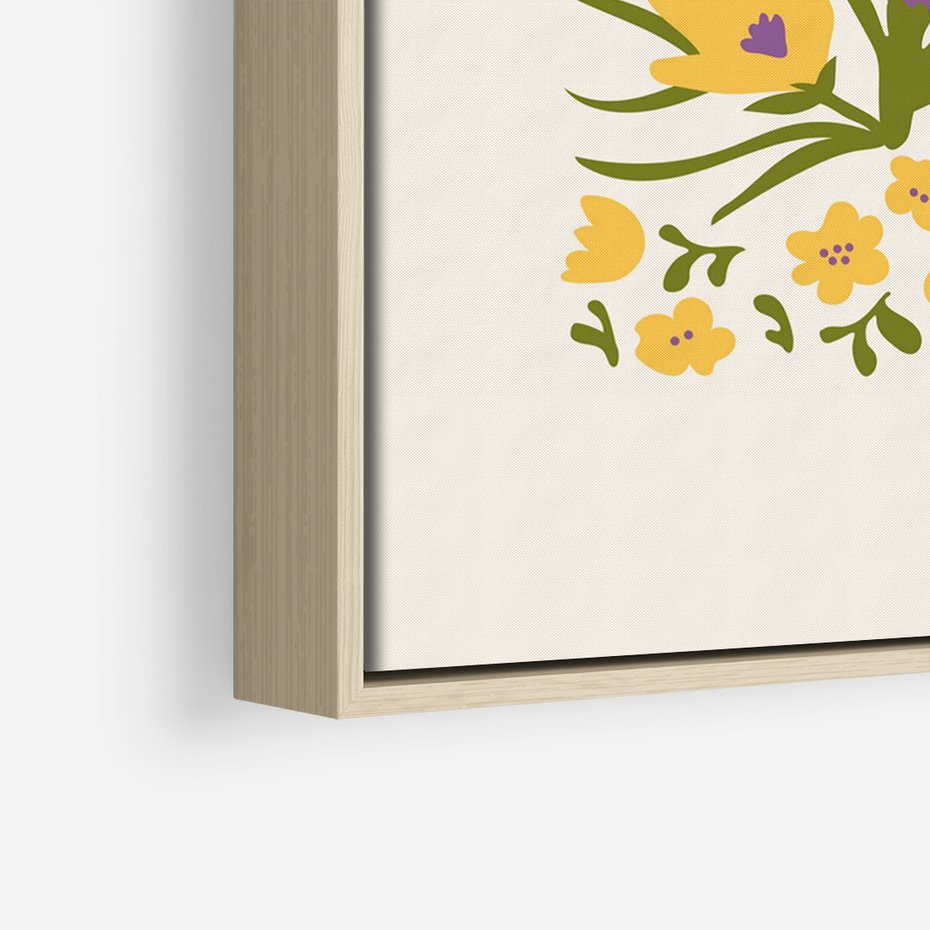 Obraz w ramie 70x100 - Kwiatowe Przenikanie - kwiaty, sztuka nowoczesna - rama drewno