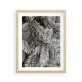 Plakat w ramie 40x50 - Cisza Zimowej Natury - zima, iglaste gałązki - rama drewno
