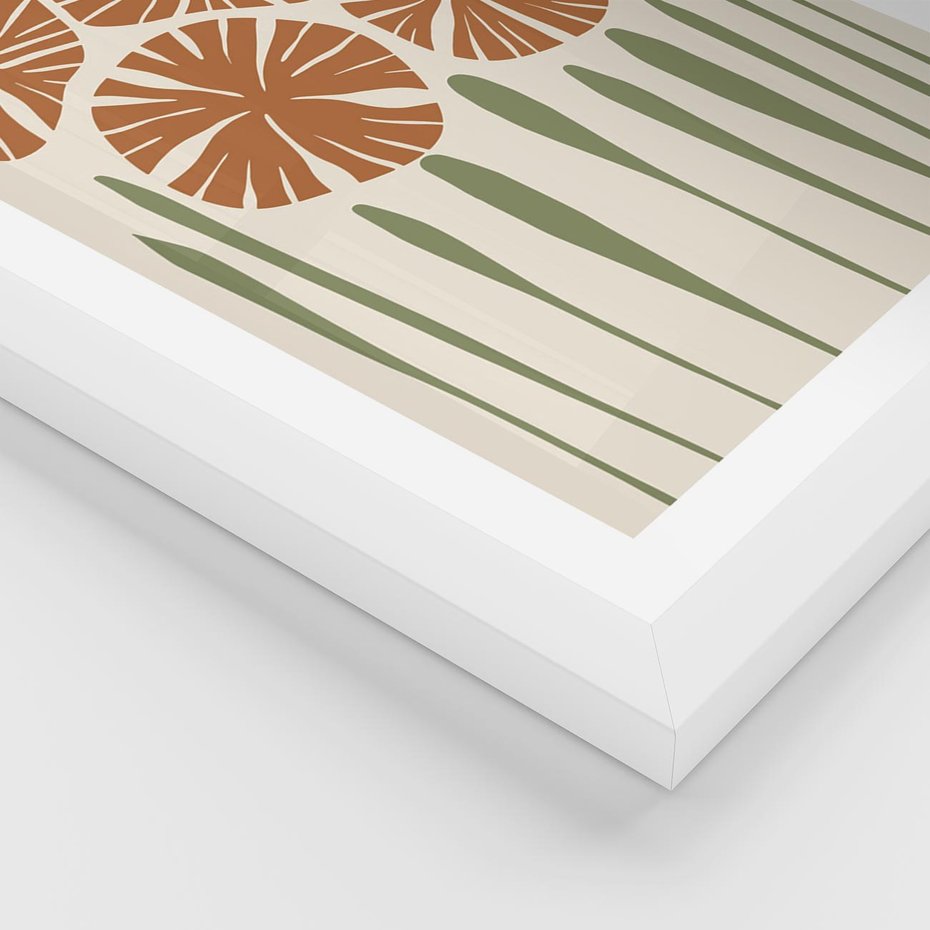 Plakat w ramie 50x70 - Akwarelowe Echa Przyrody - kwiaty, nowoczesny plakat - rama biała