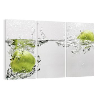Obraz na płótnie 120x80 - Jabłka: Świeżość natury - jabłka, woda