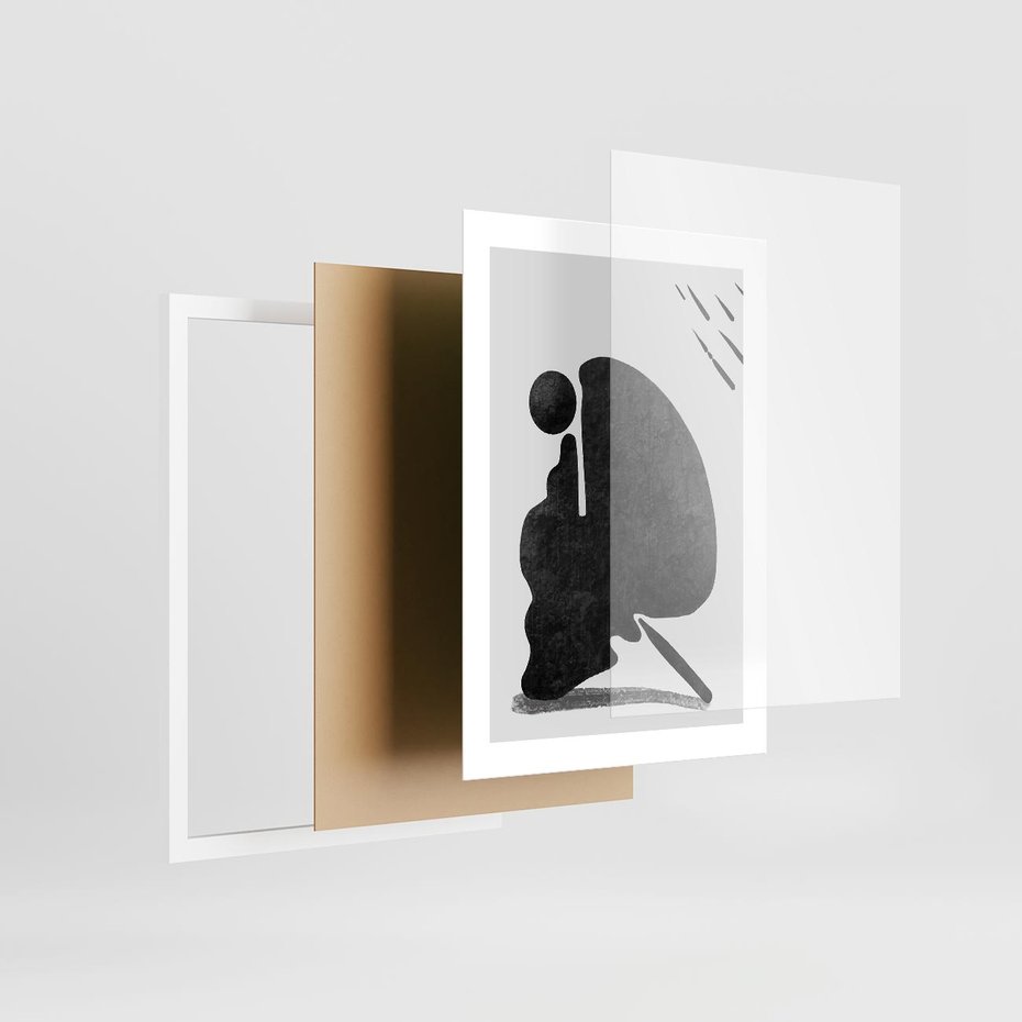 Plakat w ramie 30x40 - Abstrakcyjna Japońska Sztuka - abstrakcja, sztuka japońska - rama biała