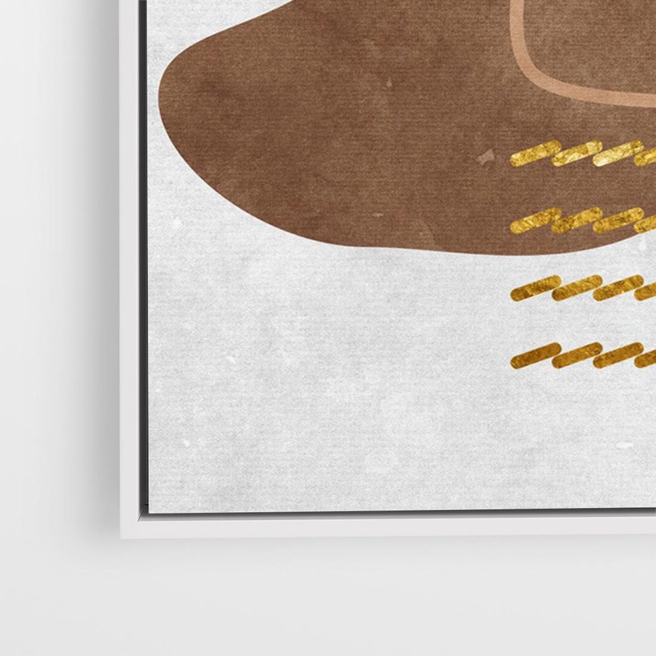 Obraz w ramie 120x80 - Odbicie światła serca - abstrakcyjne rozlane plamy, boho styl - rama biała