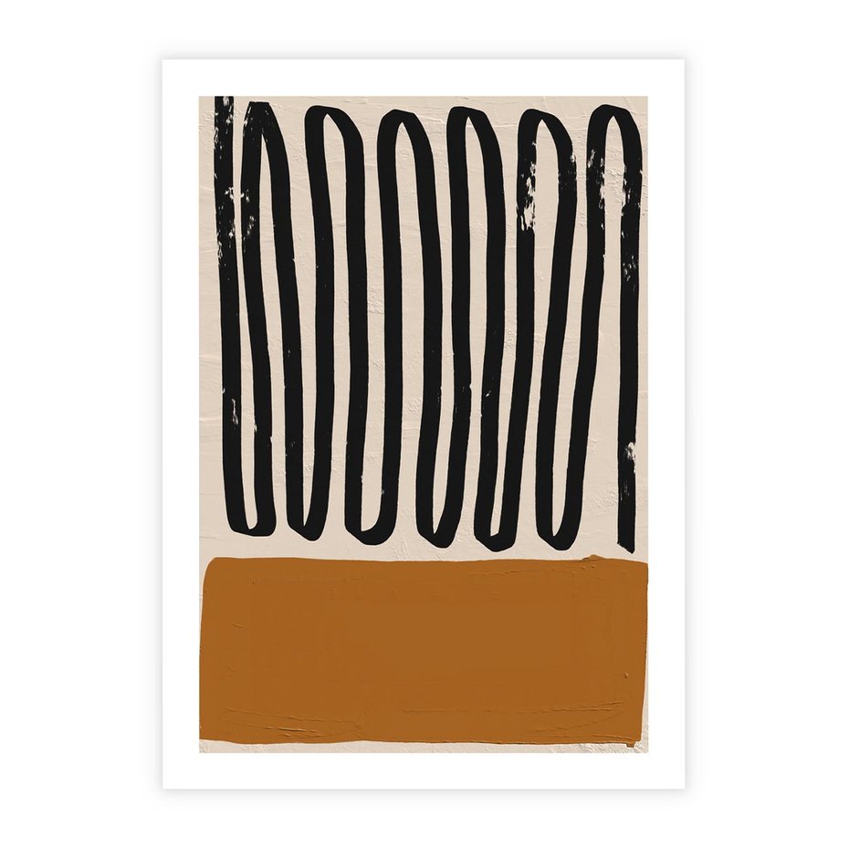 Plakat bez ramy 50x70 - Boho Impulsy Kreatywności - abstrakcyjny plakat, brąz