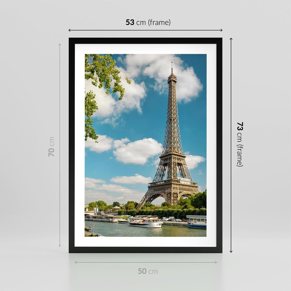Plakat w ramie 50x70 - Paryż Eiffla - Paryż, Eiffla - rama czarna