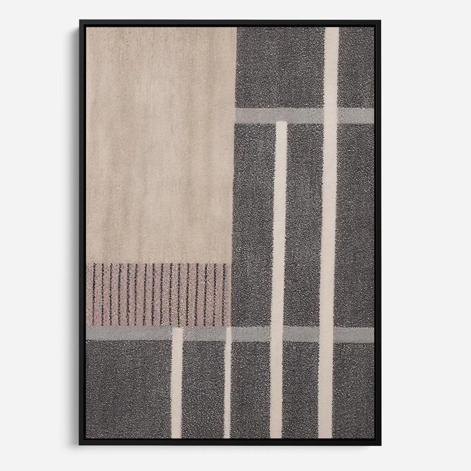 Obraz w ramie 50x70 - Harmonia skradzionych odcieni - symetryczne, geometryczne pasy - rama czarna