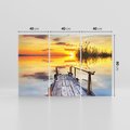 Obraz na płótnie 120x80 - Zachód słońca na pomostach - zachód, słońca