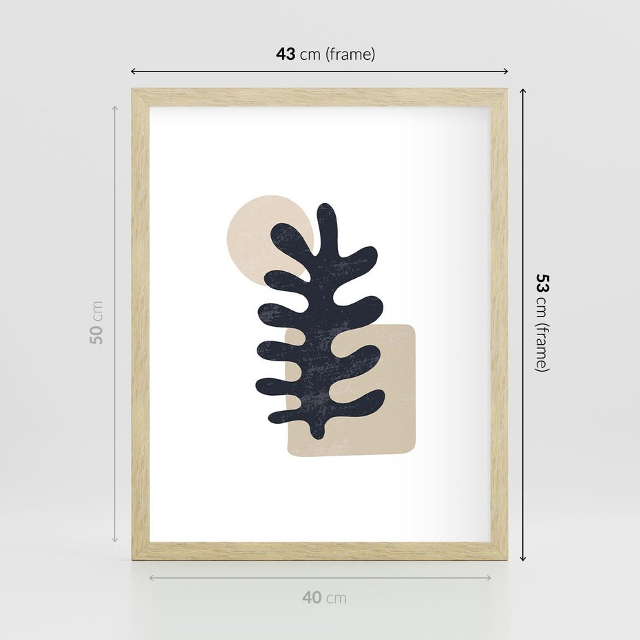 Plakat w ramie 40x50 - Opowieść Przenikających Energii - inspiracja mattise, abstrakcja - rama drewno