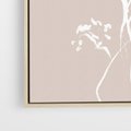 Obraz w ramie 70x100 - Harmonijne Mini Boho - minimalistyczny delikatny obraz, beżowe odcienie - rama drewno