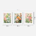 Zestaw obrazy w ramie 30x40 galeria - kwiaty, akwarela, pastele, liście - rama biała