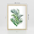 Plakat w ramie 30x40 - Piękno Złotej Rośliny - złote, liście - rama drewno