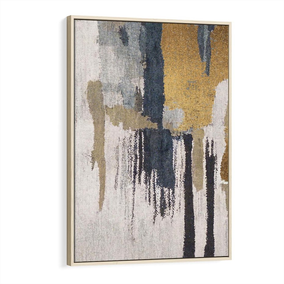 Obraz w ramie 70x100 - Odyseja w świetle i cieniu - abstrakcja, porysowana ściana - rama drewno