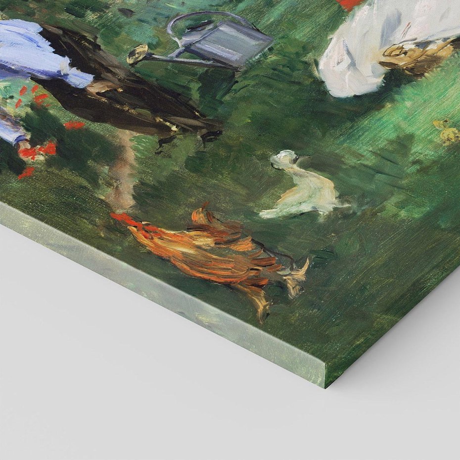 Obraz na płótnie 100x70 - Rodzina Monet w ogrodzie w Argenteuil (1874) Édouard Manet - Reprodukcja - reprodukcja, obraz na płótnie