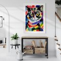 Plakat bez ramy 21x30 - Koci Przyjaciel - abstrakcyjny obraz, akwarela