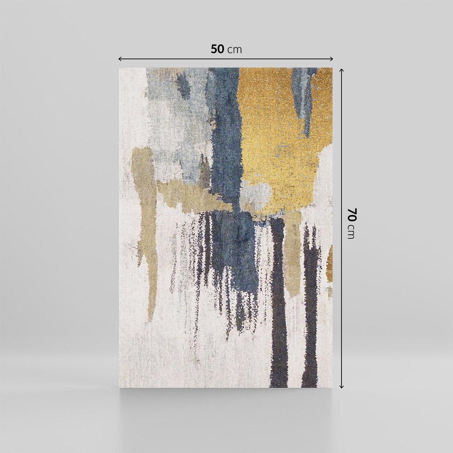 Obraz na płótnie 50x70 - Odyseja w świetle i cieniu - abstrakcja, porysowana ściana