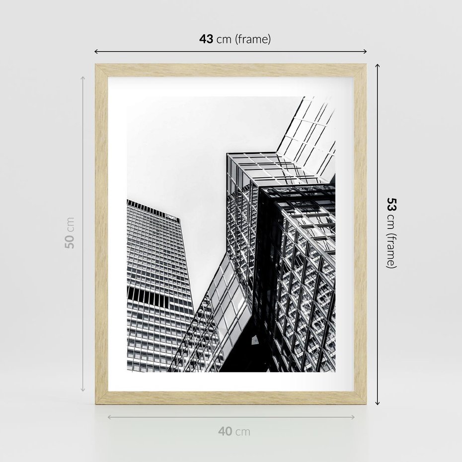 Plakat w ramie 40x50 - Fotografia Wieżowców - architektura, budynki - rama drewno