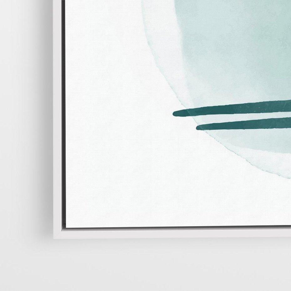 Obraz w ramie 120x80 - Turkusowy Świat - minimlizm, abstrakcja - rama biała