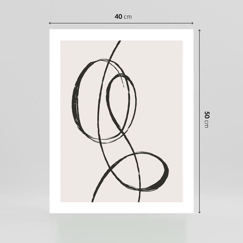 Plakat bez ramy 40x50 - Zaklęte Linie - abstrakcyjne szkicowane linie, minimalizm