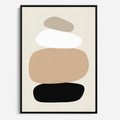 Obraz w ramie 70x100 - Zgeometryzowane Kształty - modernistyczny plakat, obłe kształty - rama czarna