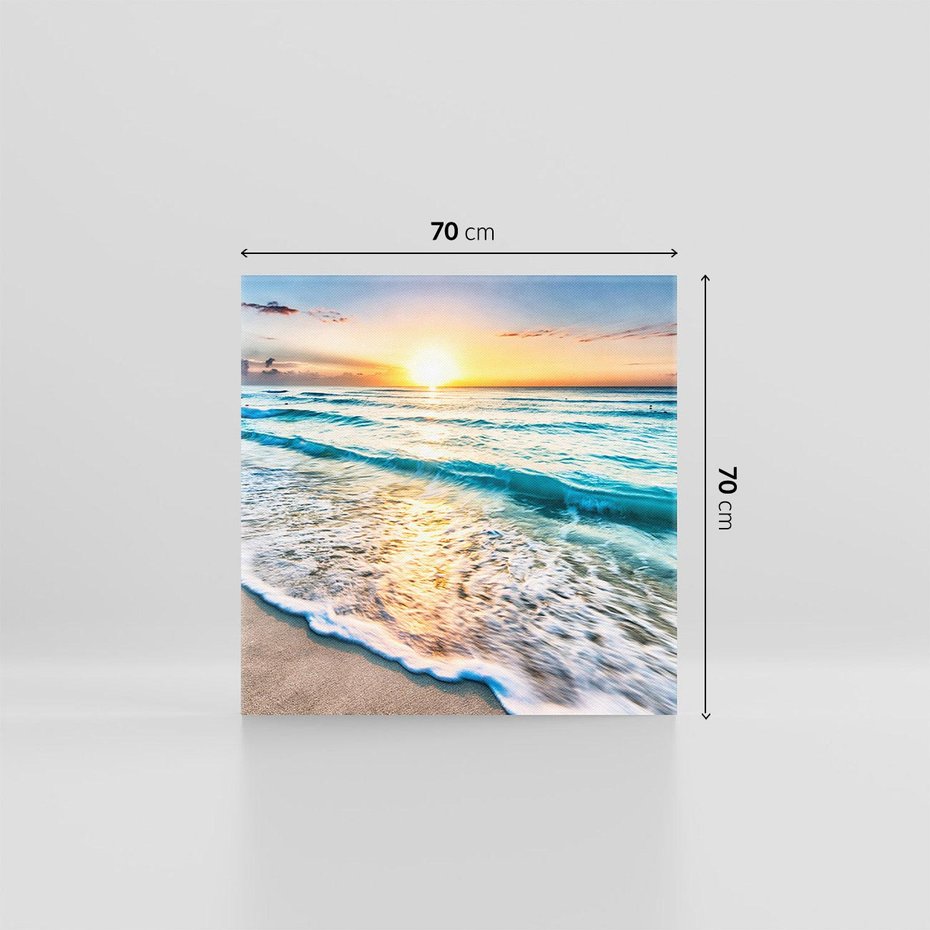 Obraz na płótnie 70x70 - Spokój morza: moment relaksu - plaża, morze