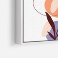 Obraz w ramie 50x50 - Kwiatowa Impresja - abstrakcyjna sztuka, plamy - rama biała