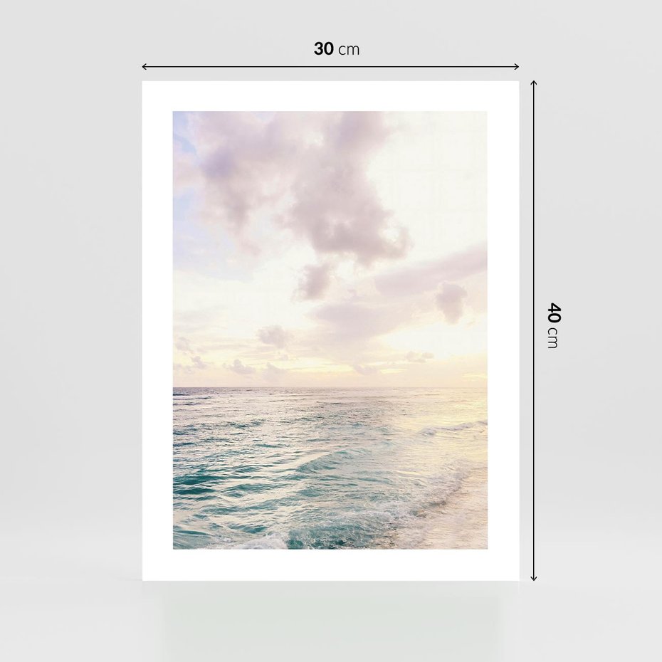 Plakat bez ramy 30x40 - Pastelowa Plaża - plaża, pastelowe kolory