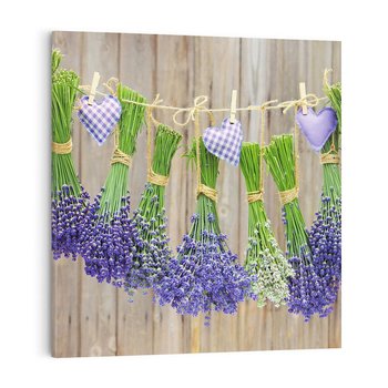 Obraz na płótnie 50x50 - Lawenda kompozycja Kwiaty - lawenda, kwiaty