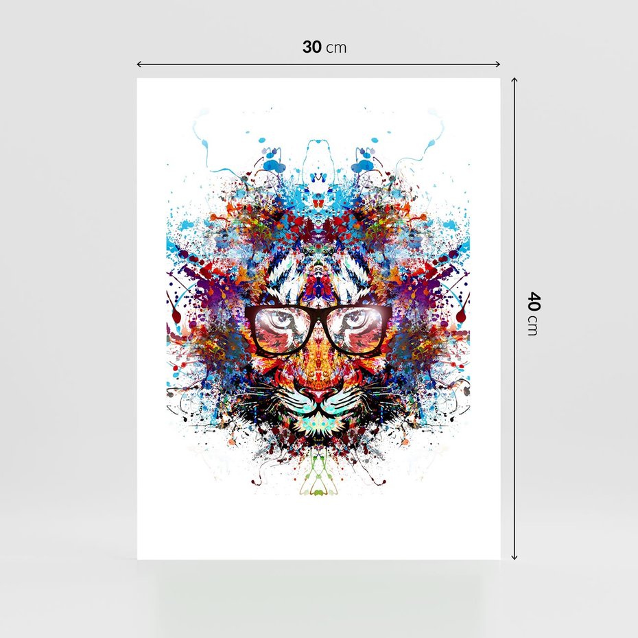 Plakat bez ramy 30x40 - Tygrys w graficznej oprawie - tygrys, grafika