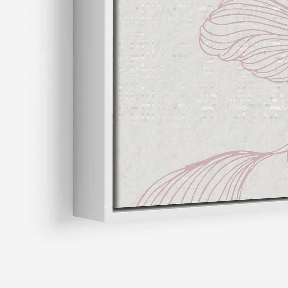 Obraz w ramie 80x80 - Szept marzeń i tajemnic - abstrakcyjne, roślinne ornamenty - rama biała