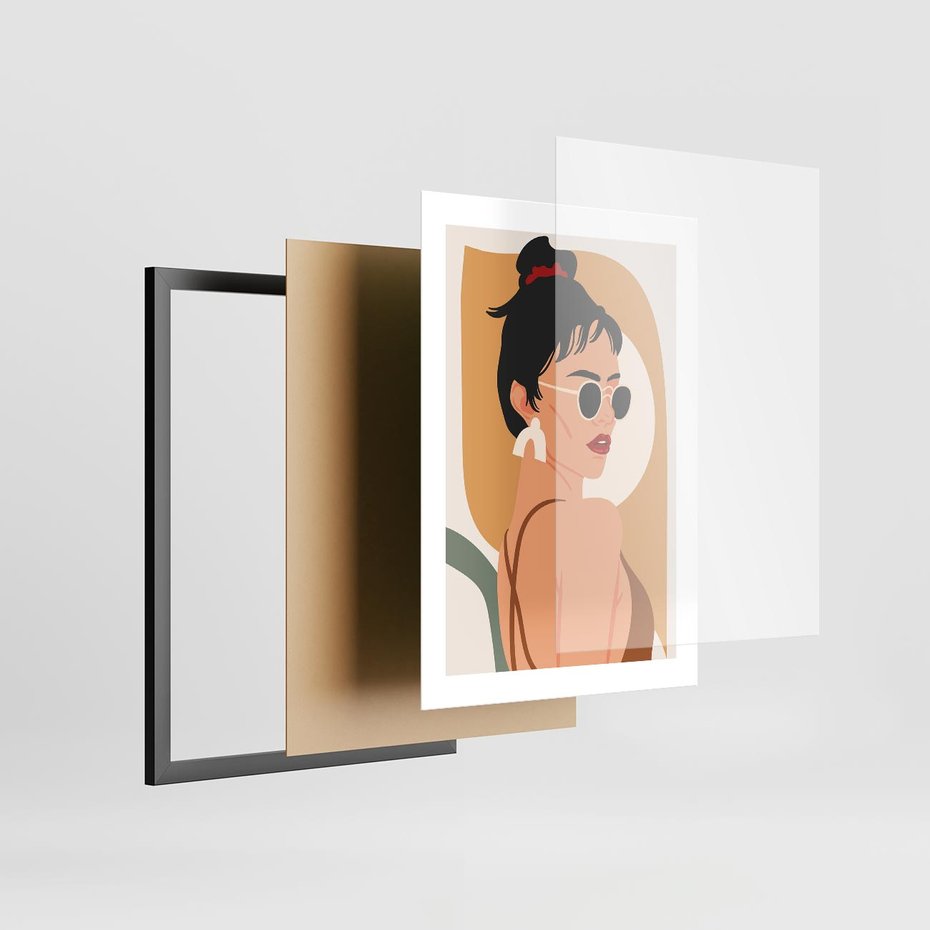 Plakat w ramie 30x40 - Kobieca Przenikliwość - nowoczesny plakat, styl retro - rama czarna