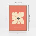 Obraz w ramie 80x120 - Malowane Kolorowe Echa - minimalistyczna grafika, biały kwiat na różowym tle - rama drewno